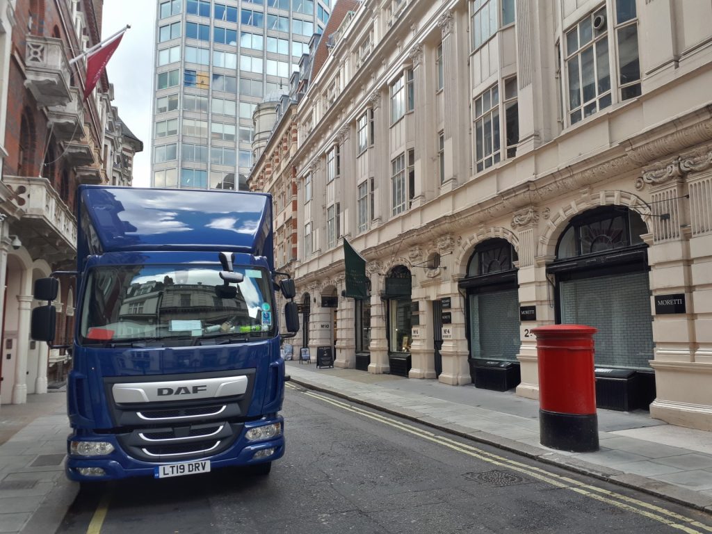 Gander and White truck on location in london