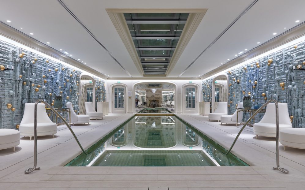 swimming pool with contemporary interior design styling