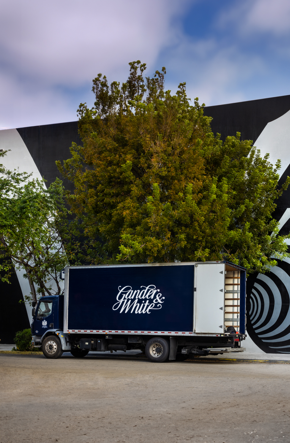 A Gander and White truck in Miami, USA shipping fine art.